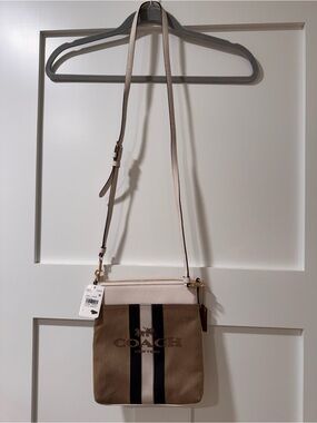 Coach Tan & Cream Crossbody Bag